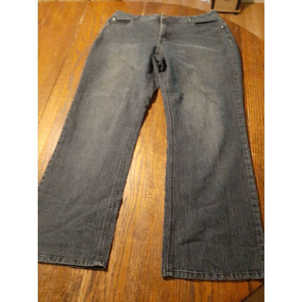 Size 12P Kim Rogers Petite Denim Blue Jeans Mid Rise with Pockets Belt Loops
